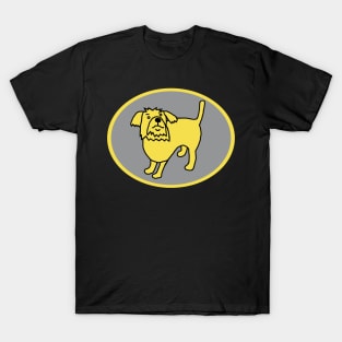 Illuminating Dog on Ultimate Gray Oval T-Shirt